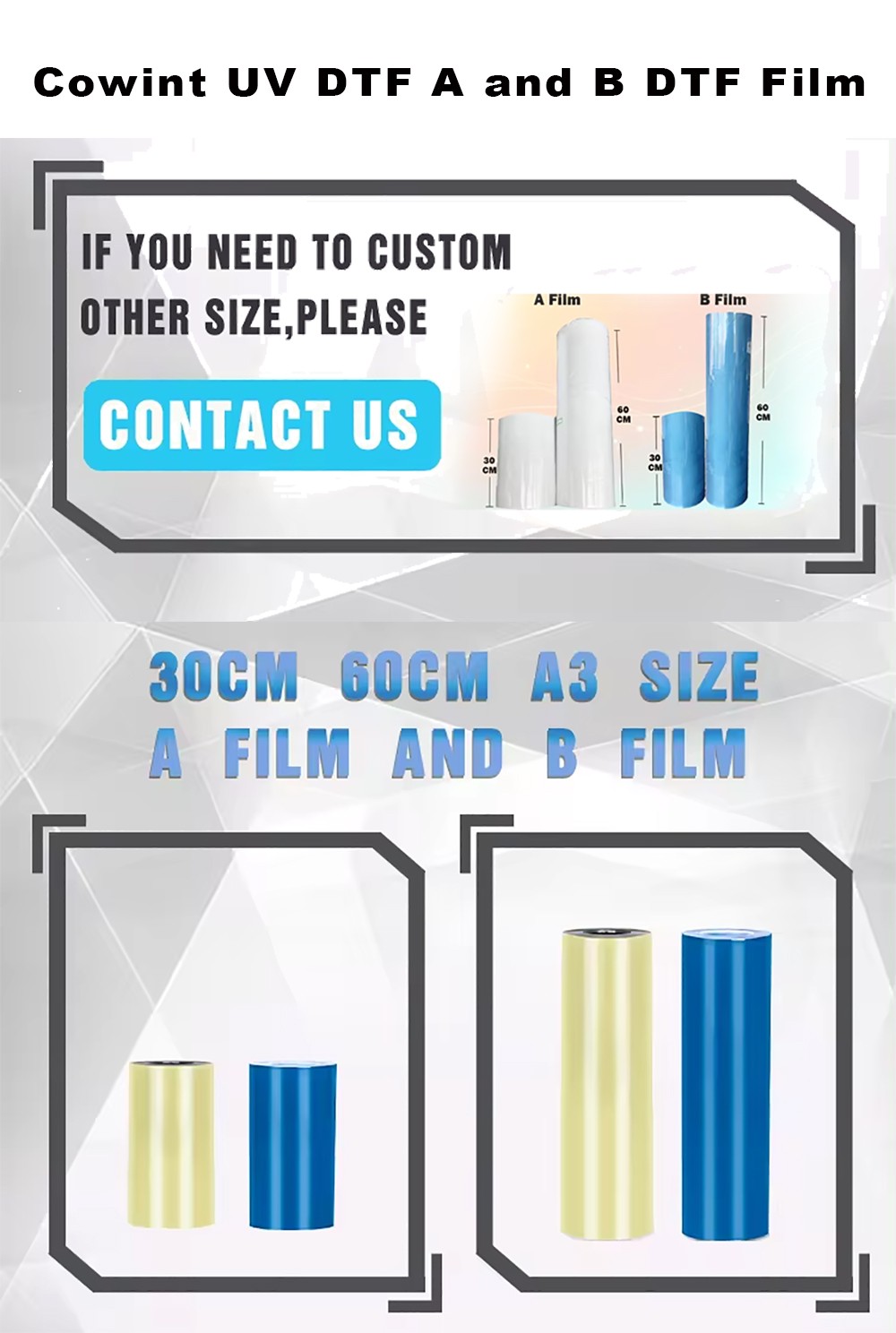 uv dtf film size 