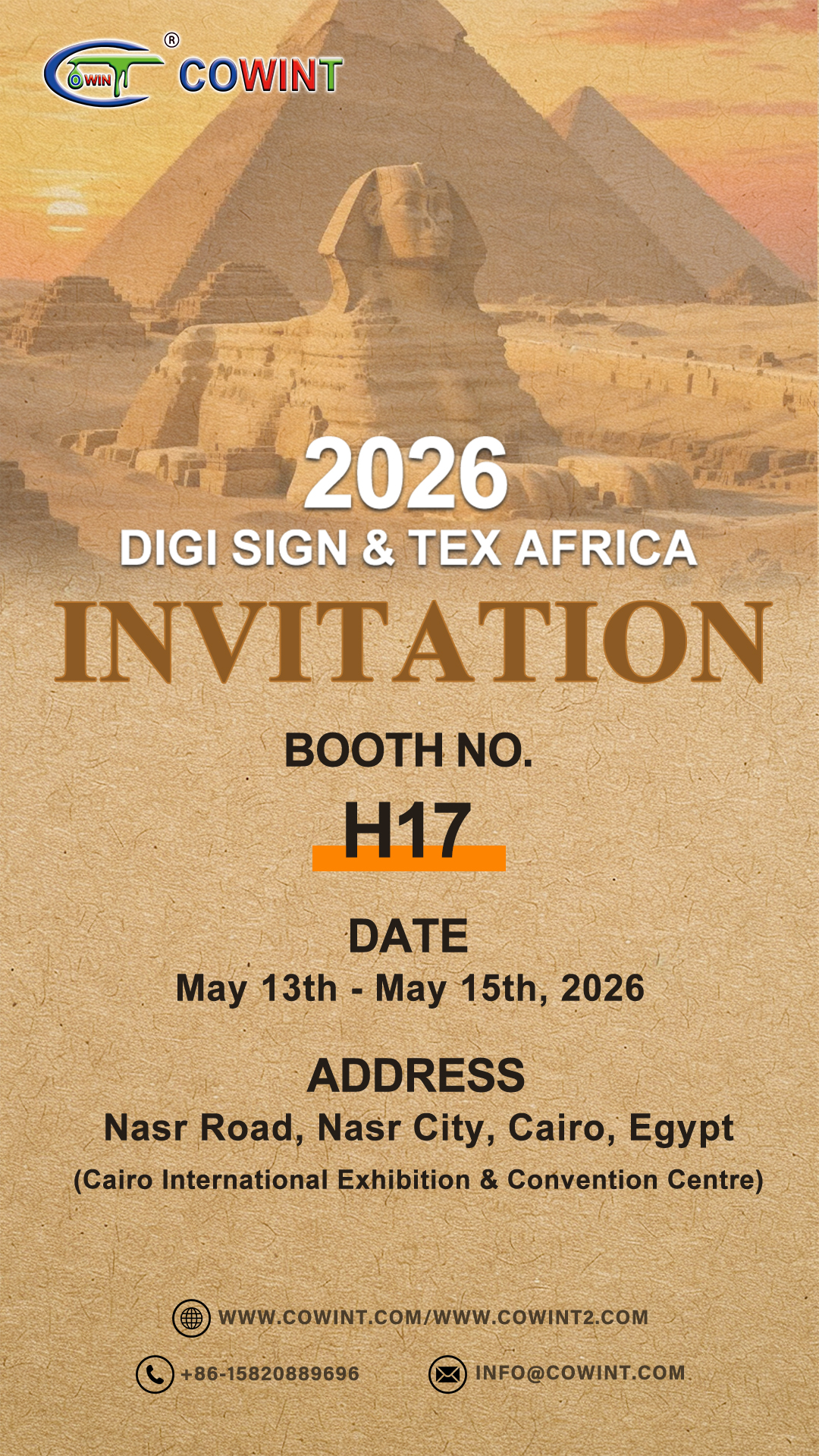 2026 Egypt DIGI SIGN & TEX AFRICA exhibition invitation